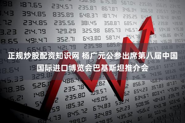 正规炒股配资知识网 杨广元公参出席第八届中国国际进口博览会巴基斯坦推介会